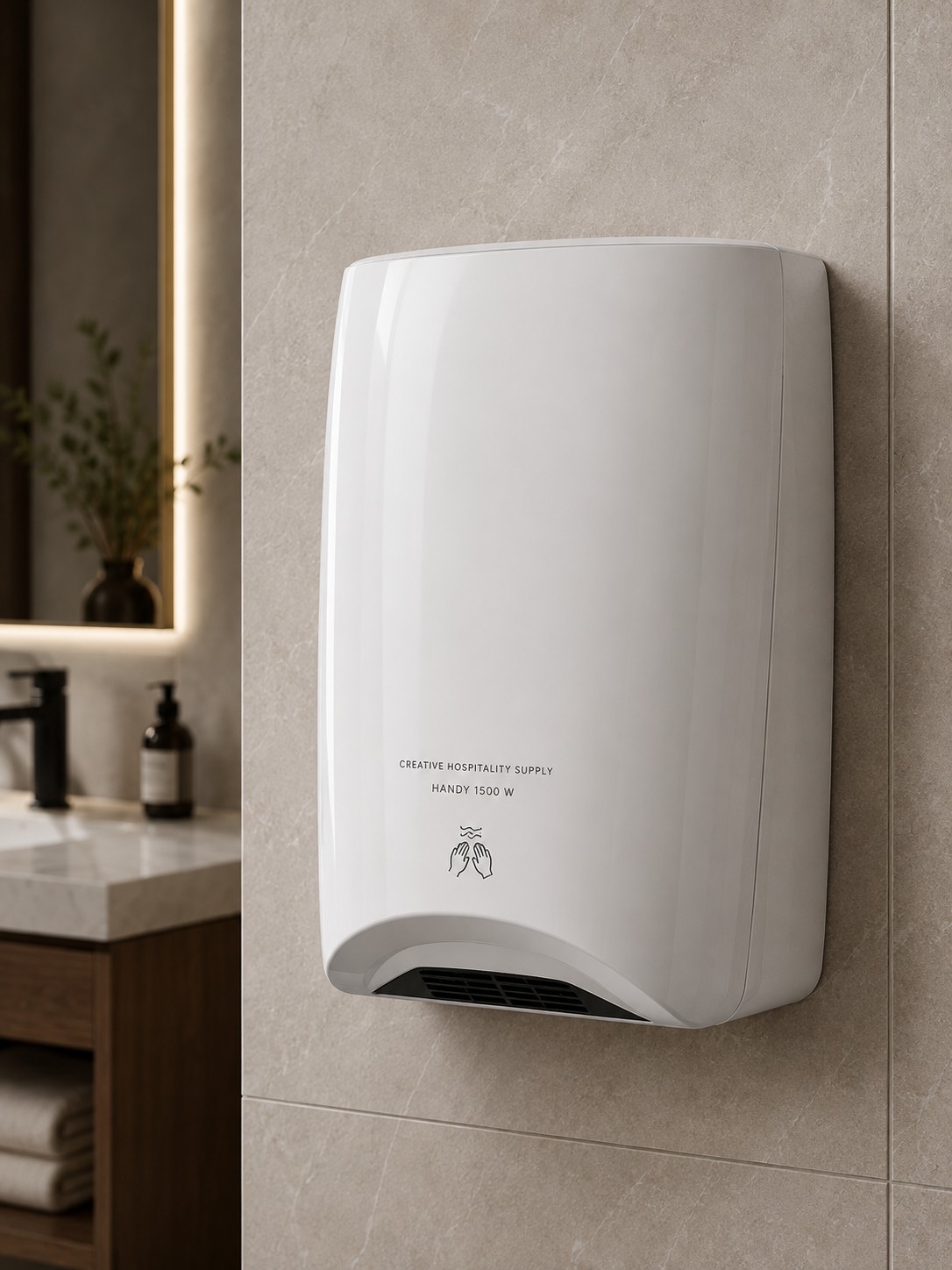 Elektrischer Händetrockner „Handy 1500 W“, Farbe Weiß