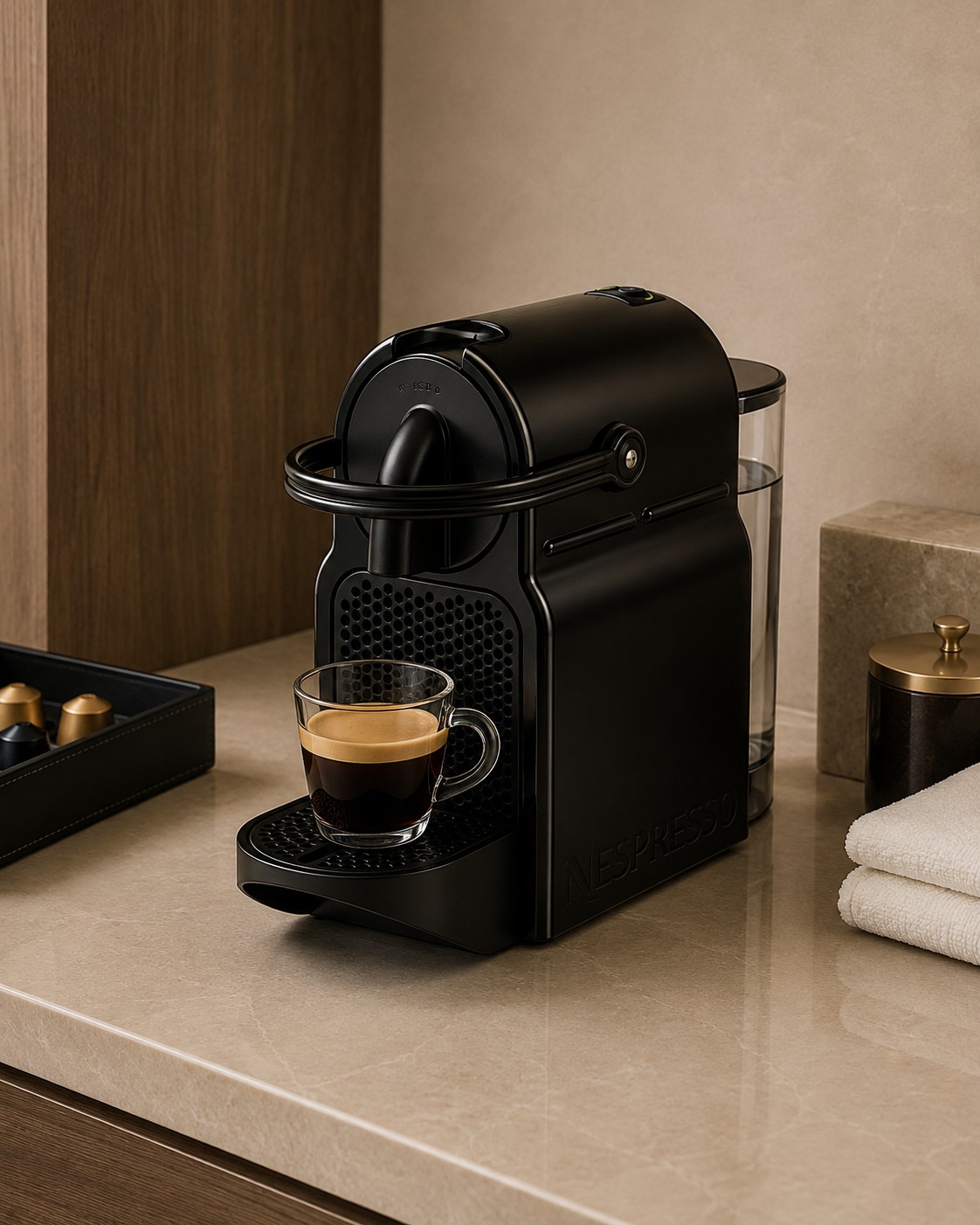 Kaffeemaschine für Nespresso-Kapseln, Zimmerausstattung